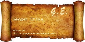 Gerger Erika névjegykártya